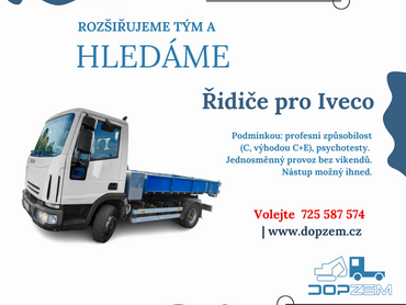 Volné místo - ŘIDIČ Iveco/Avia